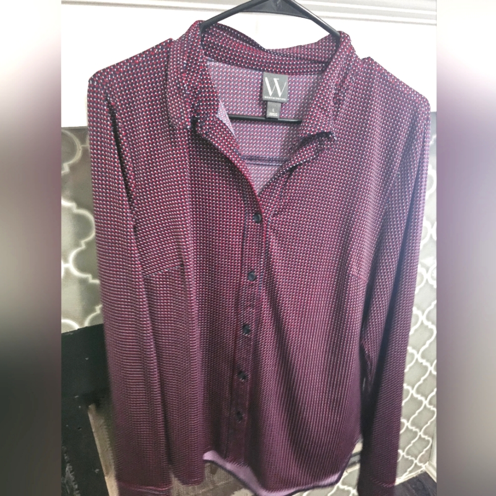 Patterned Button-up Blouse